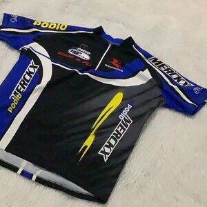 Bike Cycling Jersey size 2XL, Mens, Blue, Black, Merckx by Giordana, Zip